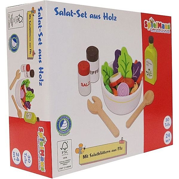 Spielmaus Küche Salat-Set aus Holz, 30 Teile