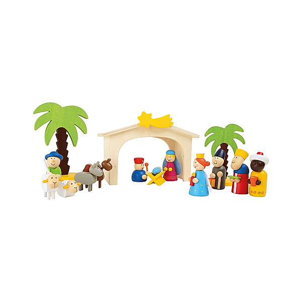 small foot® Spielset KRIPPE aus Holz 15-teilig