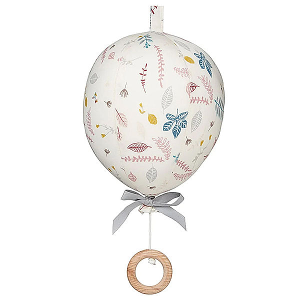 Cam Cam Copenhagen Spieluhr BALLOON – PRESSED LEAVES ROSE in weiß/rosa