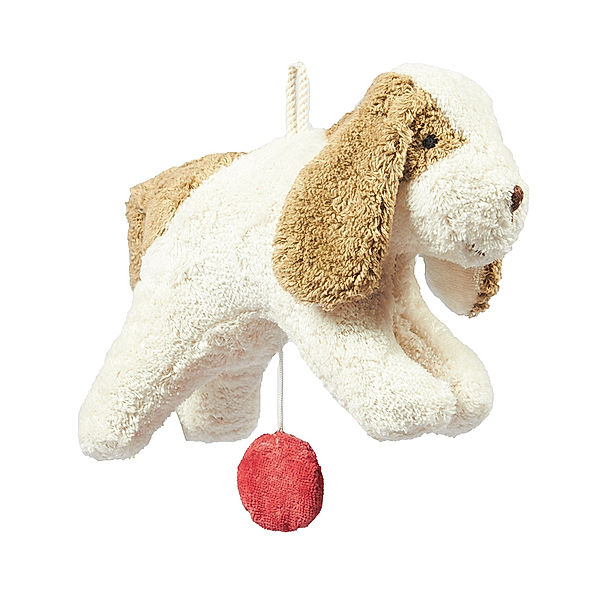 Senger-Naturwelt Spieluhr HUND mit Schafwolle in weiß/beige