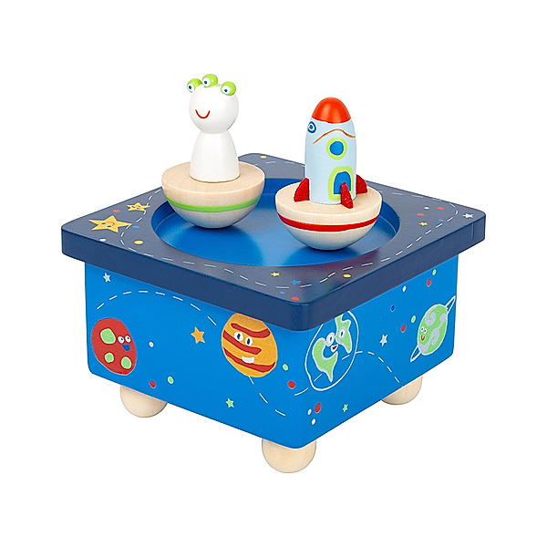 small foot® Spieluhr SPACE 3-teilig aus Holz in blau
