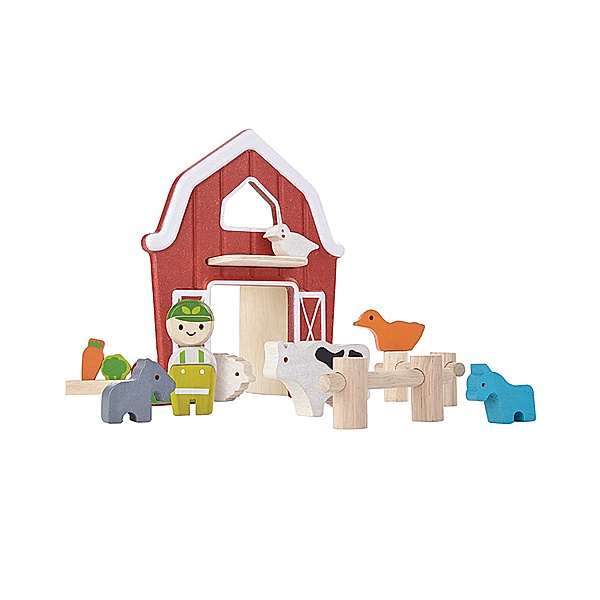 Plan Toys Spielwelt FARM 14-teilig aus Holz