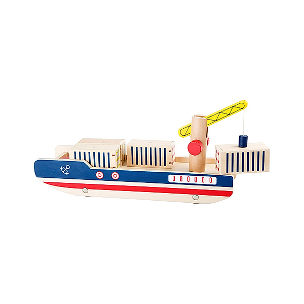 small foot® Spielzeugschiff CONTAINERSCHIFF aus Holz