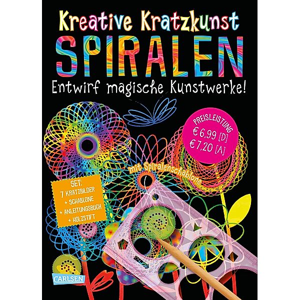 Spiralen: Set mit 7 Kratztafeln, Spirograph, Anleitungsbuch und Holzstift / Kreative Kratzkunst Bd.13, Anton Poitier