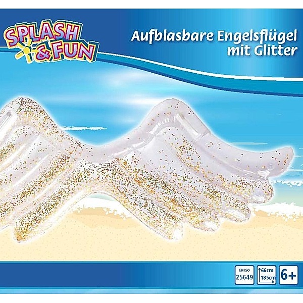 Splash & Fun aufblasbare Engelsflügel mit Glitter