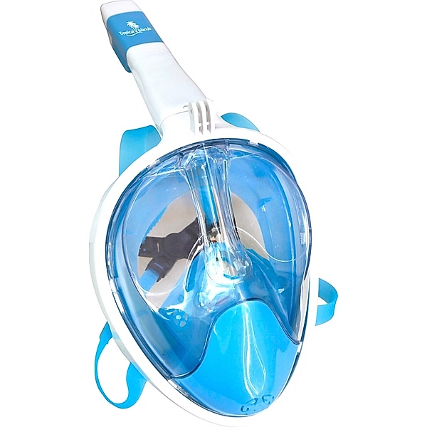 Splash & Fun Full Face Schnorchel-Maske, Gr. L/XL, blau-weiß