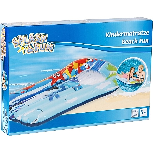 Splash & Fun Kindermatratze Beach Fun mit Sichtfenster 110 x 60 cm