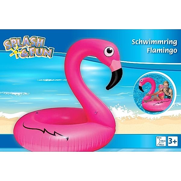 Splash & Fun Schwimmring Flamingo, 106x106x97 cm