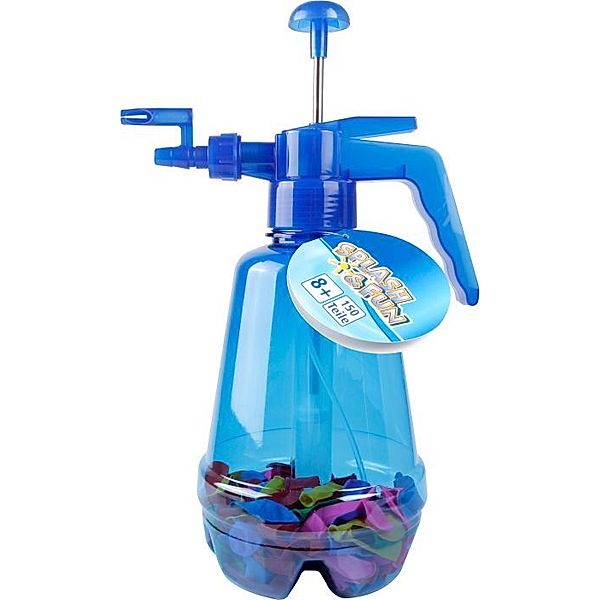 Splash & Fun Wasserbomben-Pumpe inkl. 150 Wasserbomben, blau