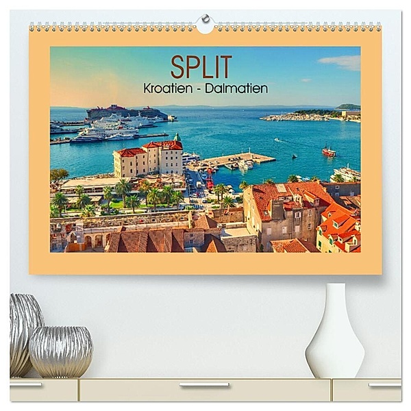 SPLIT Kroatien - Dalmatien (hochwertiger Premium Wandkalender 2025 DIN A2 quer), Kunstdruck in Hochglanz, Calvendo, Reinhard Balzerek