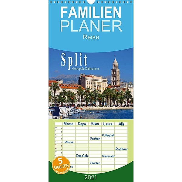 Split Metropole Dalmatiens - Familienplaner hoch (Wandkalender 2021 , 21 cm x 45 cm, hoch), LianeM