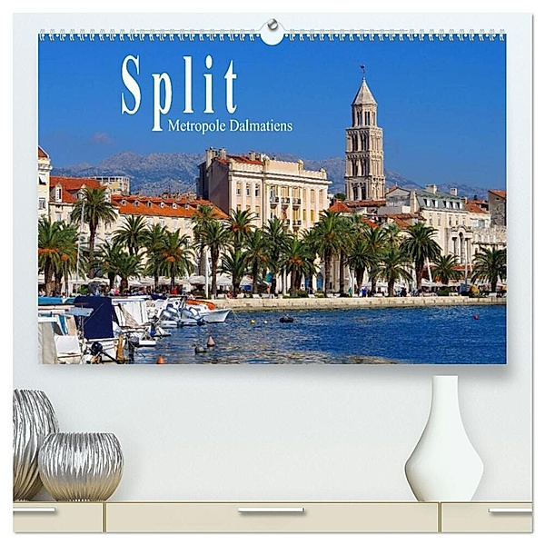 Split Metropole Dalmatiens (hochwertiger Premium Wandkalender 2024 DIN A2 quer), Kunstdruck in Hochglanz, LianeM