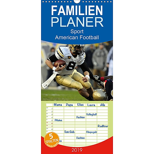 Sport. American Football - Familienplaner hoch (Wandkalender 2019 , 21 cm x 45 cm, hoch), Elisabeth Stanzer