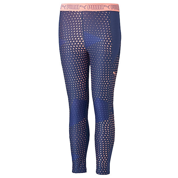 Puma Sport-Tights RUNTRAIN gemustert in hazy blue/elektro peach