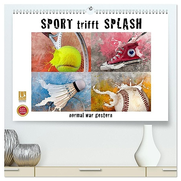 SPORT trifft SPLASH - normal war gestern (hochwertiger Premium Wandkalender 2024 DIN A2 quer), Kunstdruck in Hochglanz, Marion Krätschmer
