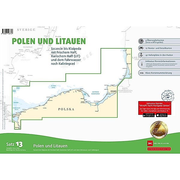 Sportbootkarten Satz 13: Polen und Litauen (Ausgabe 2024/2025)