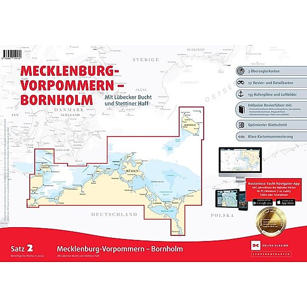 Sportbootkarten Satz 2: Mecklenburg-Vorpommern - Bornholm (Ausgabe 2020), Team Technology Engineering + Marketing GmbH Dr. Dirk Blume, Nautik Net Petra Blume