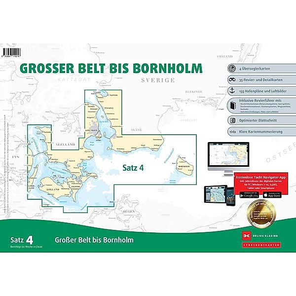 Sportbootkarten Satz 4: Großer Belt bis Bornholm (Ausgabe 2020), Team Technology Engineering + Marketing GmbH Dr. Dirk Blume, Nautik Net Petra Blume