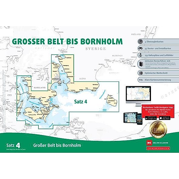 Sportbootkarten Satz 4: Großer Belt bis Bornholm (Ausgabe 2021), Team Technology Engineering+ Marketing GmbH Dr. Dirk Blume, Nautik Net Petra Blume