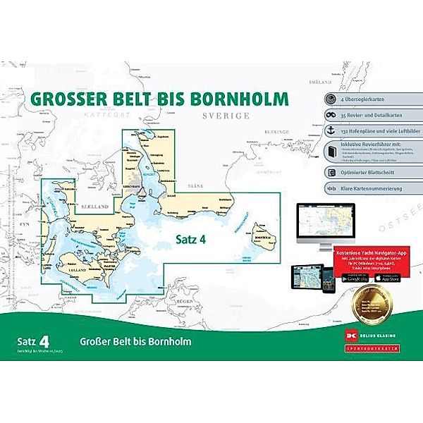 Sportbootkarten Satz 4: Großer Belt bis Bornholm (Ausgabe 2023), Team Technology Engineering+ Marketing GmbH Dr. Dirk Blume, Nautik Net Petra Blume