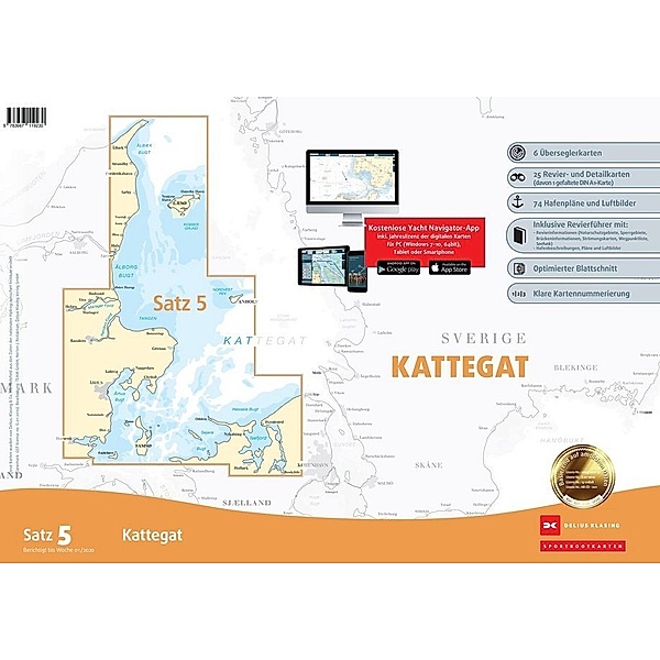 Sportbootkarten Satz 5: Kattegat (Ausgabe 2020), Team Technology Engineering+ Marketing GmbH Dr. Dirk Blume, Nautik Net Petra Blume