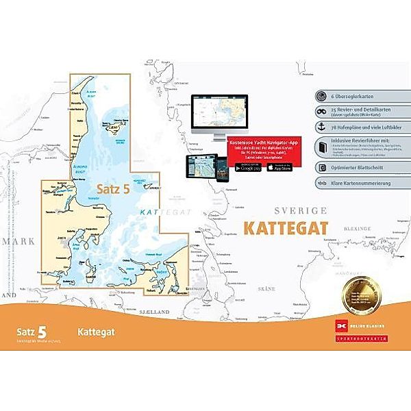 Sportbootkarten Satz 5: Kattegat (Ausgabe 2023), Team Technology Engineering+ Marketing GmbH Dr. Dirk Blume, Nautik Net Petra Blume