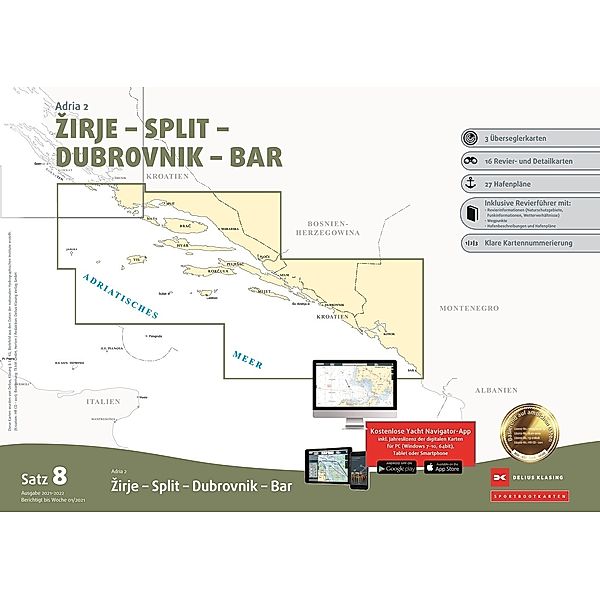 Sportbootkarten Satz 8: Adria 2 (Ausgabe 2021/2022), Team Technology Engineering+ Marketing GmbH Dr. Dirk Blume, Werk85 GmbH Stolle Und Zacharias GbR Marco Stolle, Team Technology GmbH Engineering & Marketing Dr. Dirk Blume