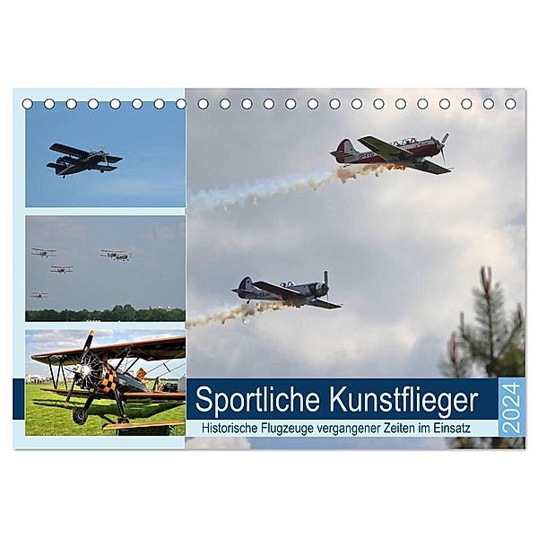 Sportliche Kunstflieger (Tischkalender 2024 DIN A5 quer), CALVENDO Monatskalender, Günther Klünder