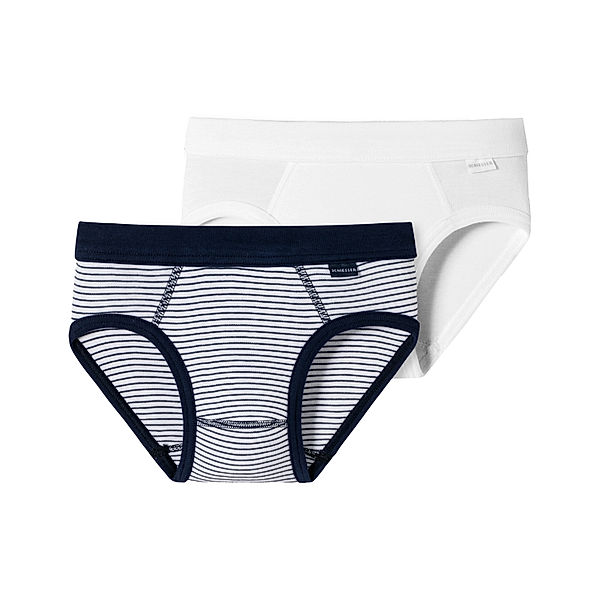 Schiesser Sportslip NEW STRIPES 2er Pack in weiss/navy