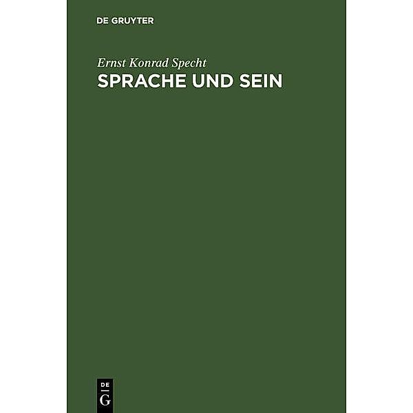 Sprache und Sein, Ernst Konrad Specht