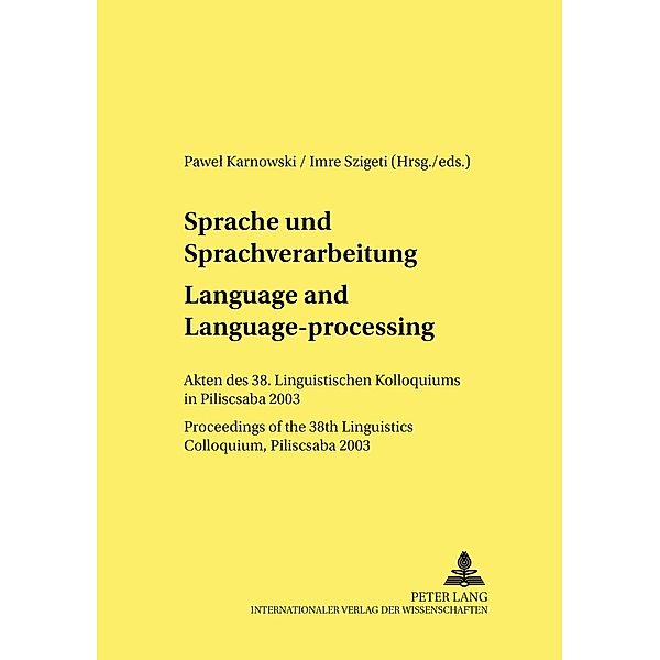 Sprache und Sprachverarbeitung / Language and Language-processing