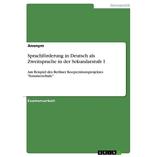 Sprachförderung in Deutsch als Zweitsprache in der Sekundarstufe I