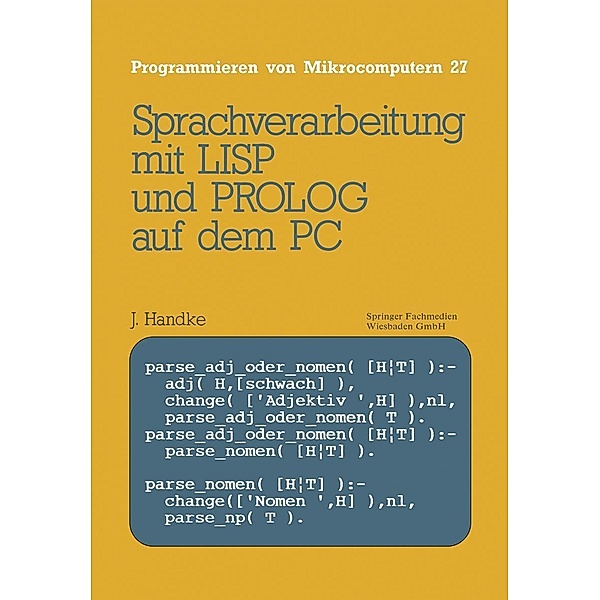Sprachverarbeitung / Programmieren von Mikrocomputern Bd.27, Jürgen Handke