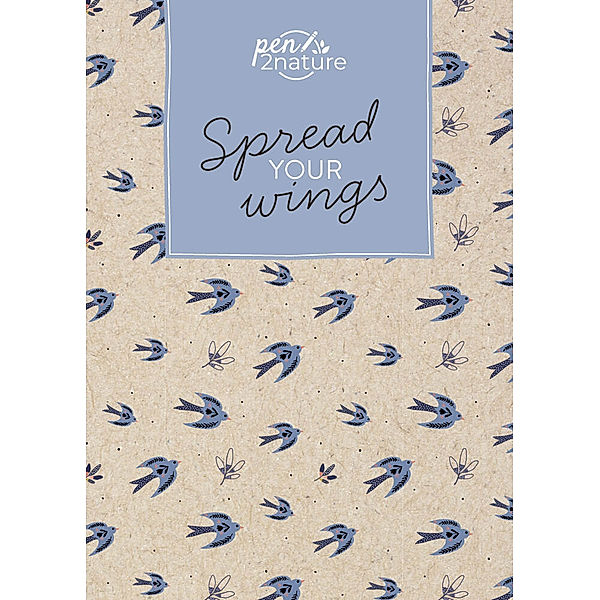 Spread Your Wings - Nachhaltiges Notizbuch in A5 mit Hardcover und Vogel-Motiv, pen2nature