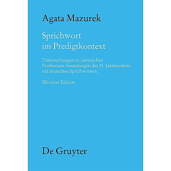 Sprichwort im Predigtkontext, Agata Mazurek