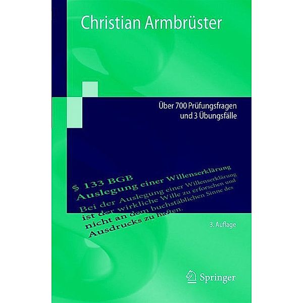 Springer-Lehrbuch / Examinatorium BGB AT, Christian Armbrüster