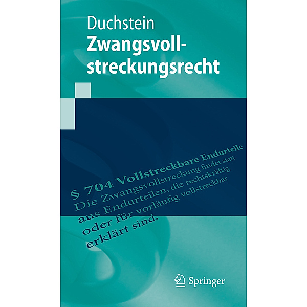 Springer-Lehrbuch / Zwangsvollstreckungsrecht, Michael Duchstein