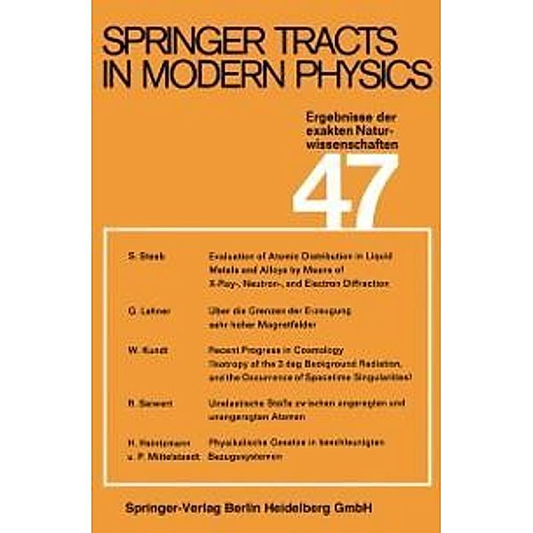 Springer Tracts in Modern Physics / Springer Tracts in Modern Physics Bd.47, G. Höhler