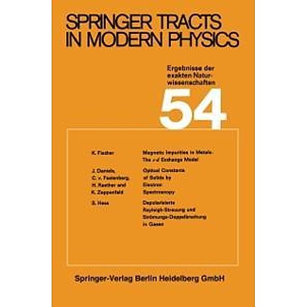 Springer Tracts in Modern Physics / Springer Tracts in Modern Physics Bd.54, G. Höhler