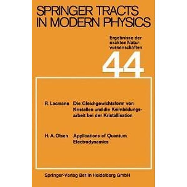 Springer Tracts in Modern Physics / Springer Tracts in Modern Physics Bd.44, G. Höhler