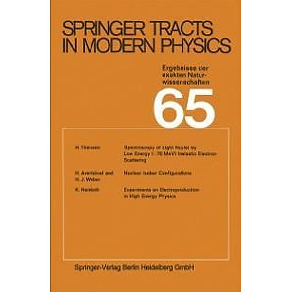 Springer Tracts in Modern Physics / Springer Tracts in Modern Physics Bd.65, G. Höhler