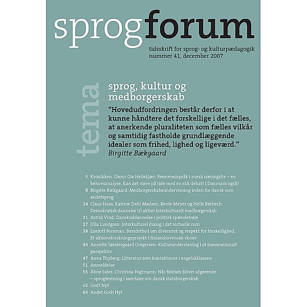 Sprog, kultur og medborgerskab / Sprogforum Bd.41