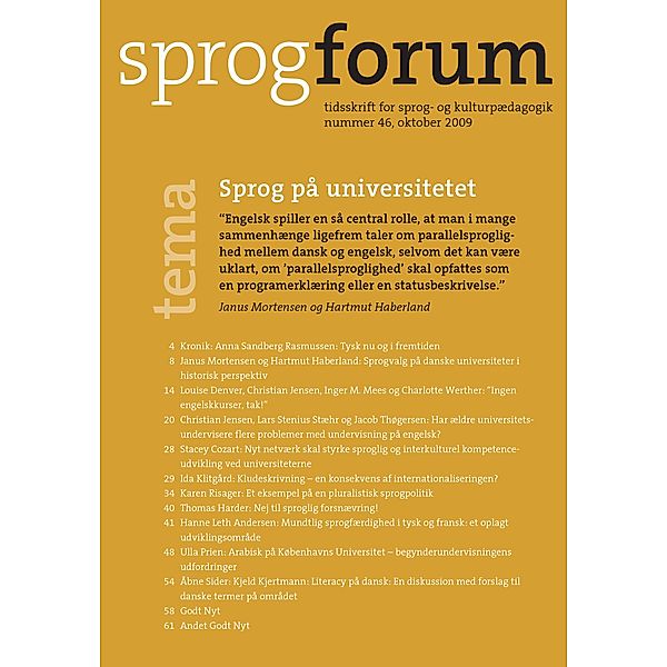 Sprog pa universitetet / Sprogforum Bd.46