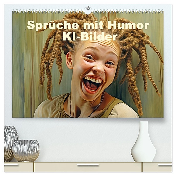 Sprüche mit Humor - KI-Bilder (hochwertiger Premium Wandkalender 2025 DIN A2 quer), Kunstdruck in Hochglanz, Calvendo, Liselotte Brunner-Klaus