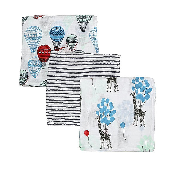 aden + anais Spucktuch MUSY MUSLIN SQUARES DREAM RIDE (70x70cm) 3er-Set in bunt