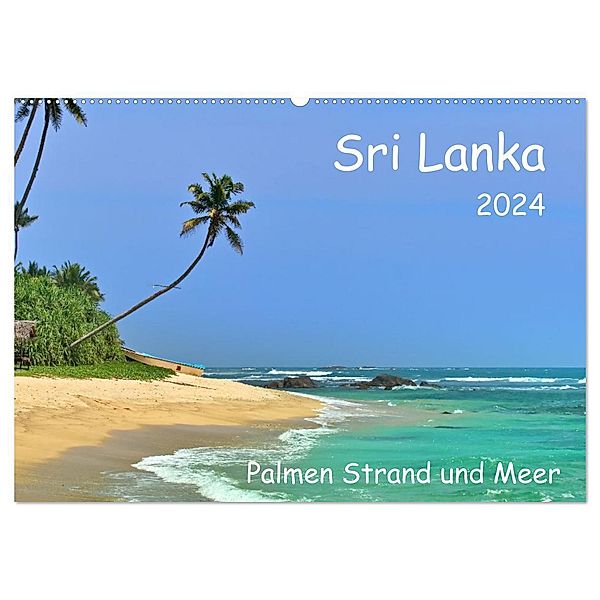 Sri Lanka, Palmen, Strand und Meer (Wandkalender 2024 DIN A2 quer), CALVENDO Monatskalender, Herbert Böck