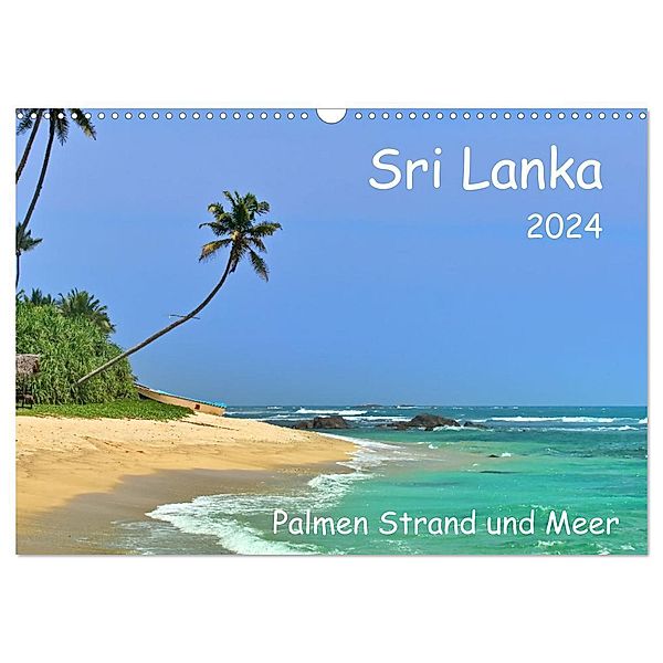 Sri Lanka, Palmen, Strand und Meer (Wandkalender 2024 DIN A3 quer), CALVENDO Monatskalender, Herbert Böck