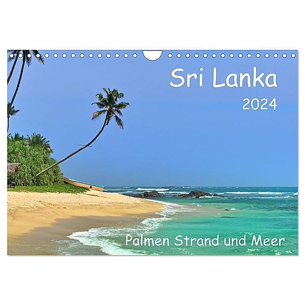 Sri Lanka, Palmen, Strand und Meer (Wandkalender 2024 DIN A4 quer), CALVENDO Monatskalender, Herbert Böck