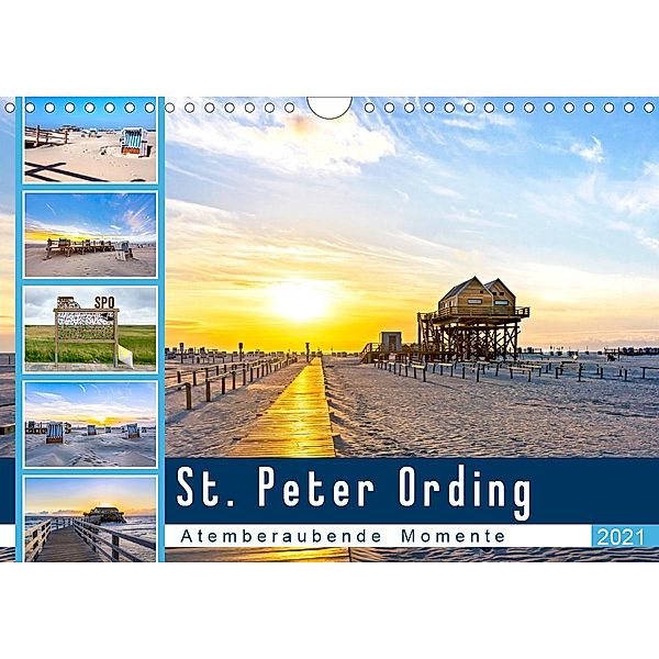 St. Peter Ording - Atemberaubende Momente (Wandkalender 2021 DIN A4 quer), Andrea Dreegmeyer