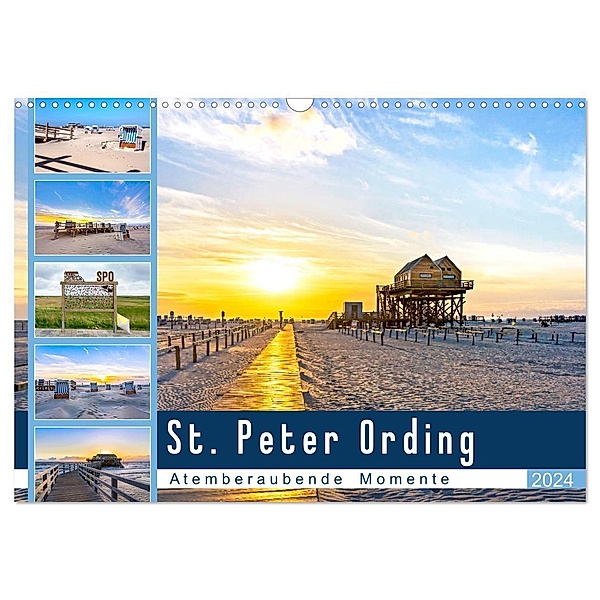 St. Peter Ording - Atemberaubende Momente (Wandkalender 2024 DIN A3 quer), CALVENDO Monatskalender, Andrea Dreegmeyer